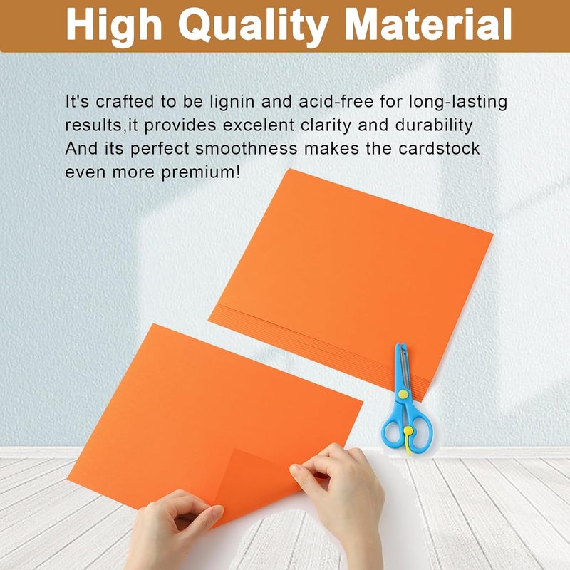 Silunkia 40 Sheets Orange Cardstock 8.5 x 11 Craft Paper, 75lb Premium Pumpkin Card Stock Printer Paper for DIY Cards Making, Certificates, Invitations, Scrapbooking, Party Decorations - Image 4